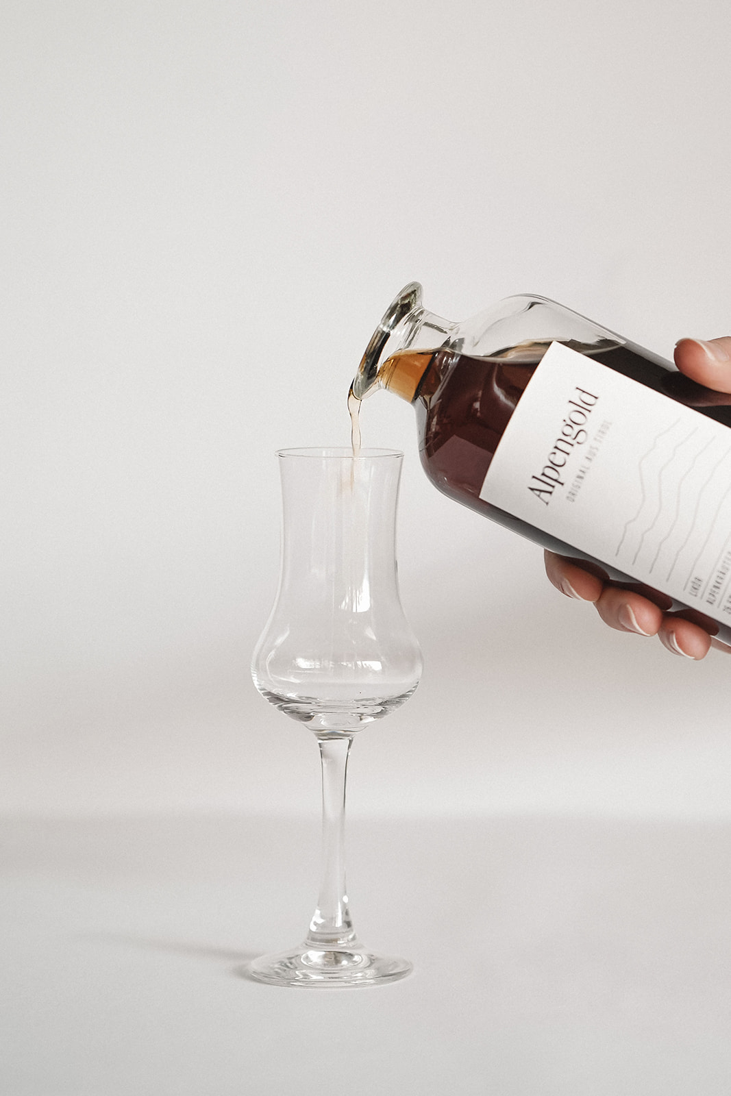 Alpengold Flasche mit Likörglas